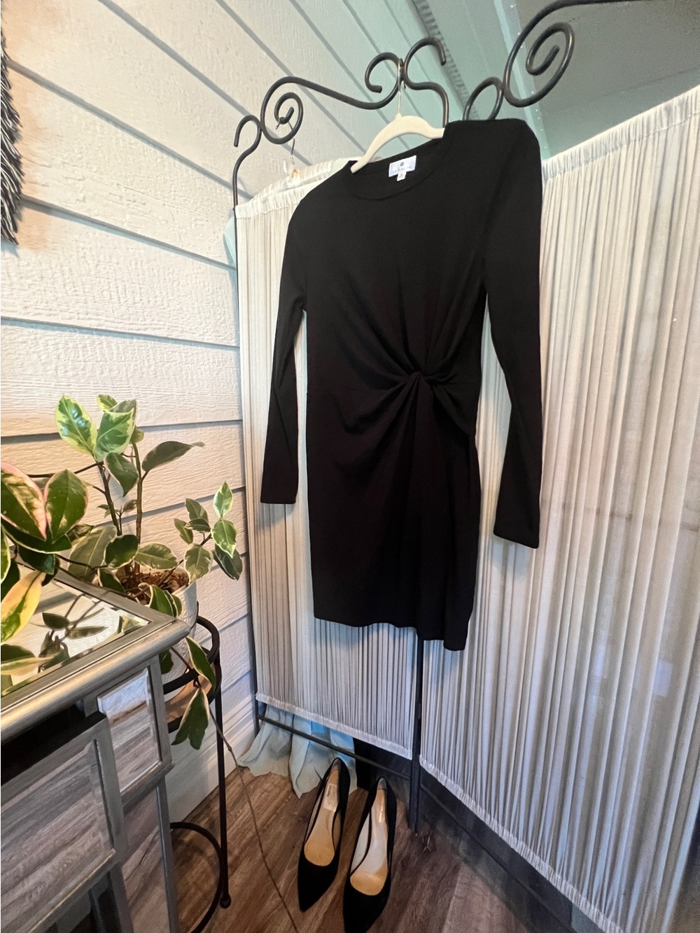Socialite Black Twist-Front Mini Dress